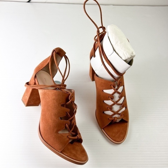 Loeffler Randall sandals womens 8 Helene Brown Lace-Up Split Suede Sandals - Picture 2 of 14